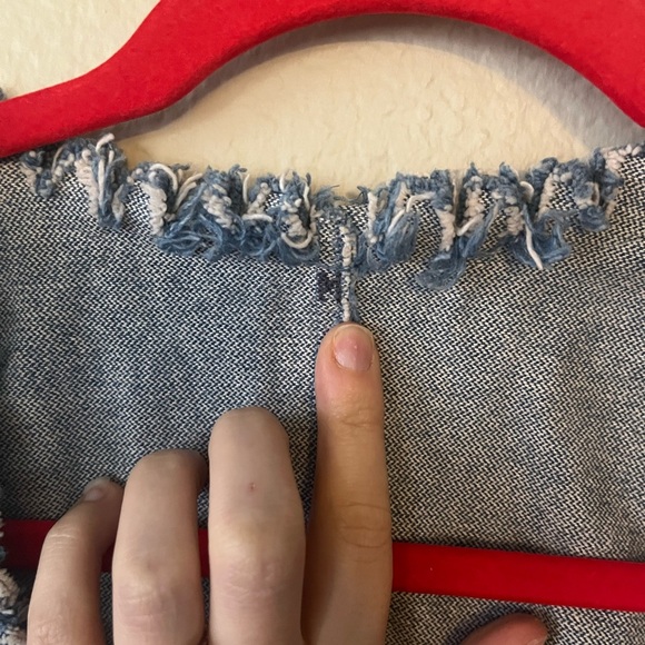 Handmade Denim Patchwork Frayed Vest Women's Size M - Picture 10 of 12